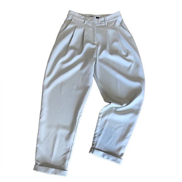 Nasty Gal high waisted pleated trousers green size 4 - Picture 1 of 12